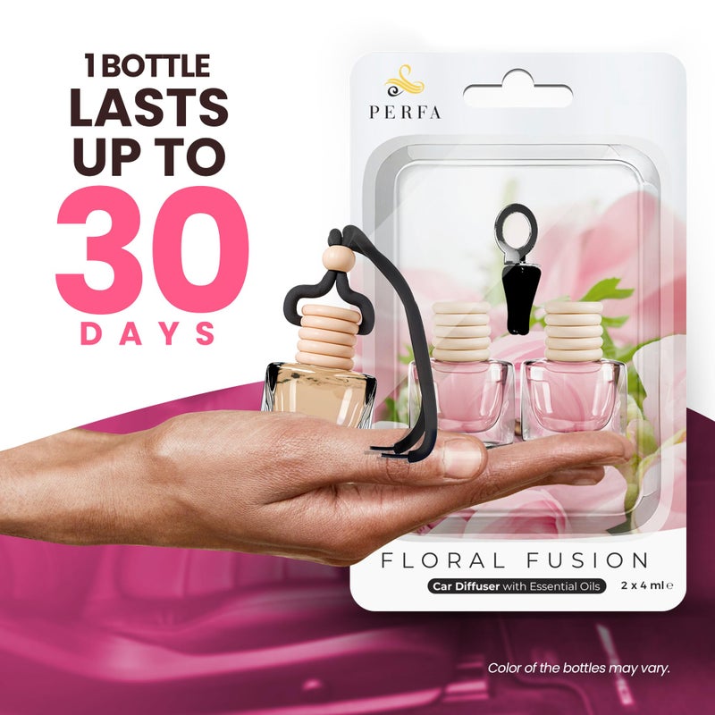 Perfa Car Air Fresheners for Women - Floral Fragrance Pack of 2 Long Lasting Car Air Freshener | Odor Eliminator Car Perfume Diffuser with Essential Oils | Car Air Freshener Vent Clip by Perfa - Image 5